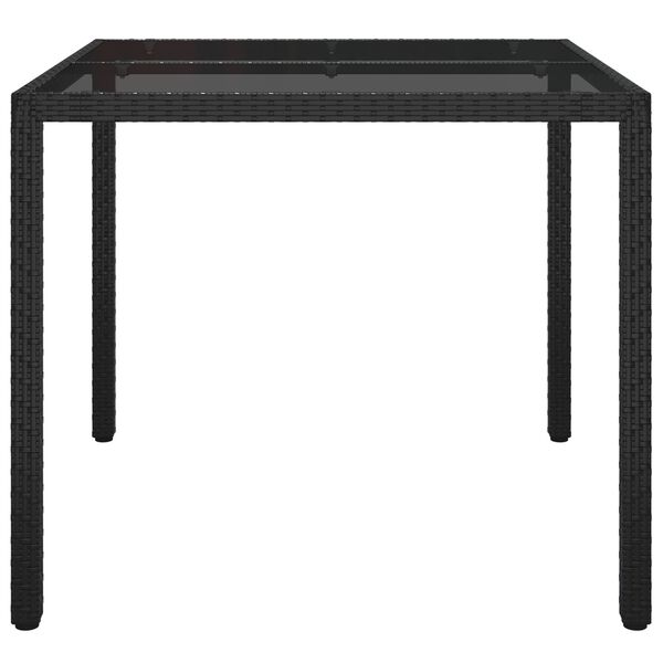 vidaXL Τραπέζι Δείπνου Κήπου Μαύρο 90x90x75 εκ. Συνθετικό Ρατάν