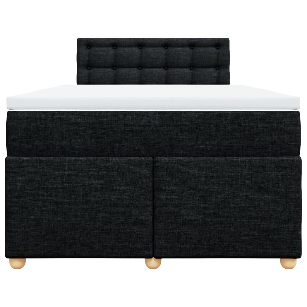 vidaXL Κρεβάτι Boxspring με Στρώμα Μαύρο 120x190 εκ. Υφασμάτινο