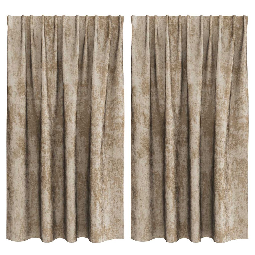 vidaXL Κουρτίνα με κουρτίνες 2 pcs Μπρονζέ 140 x 140 cm Βελούδο