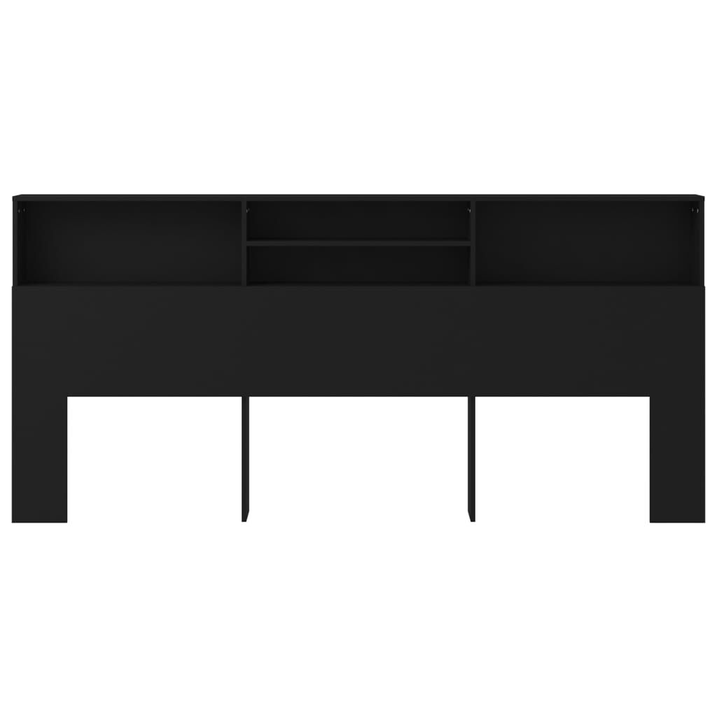 vidaXL Κεφαλάρι Με Αποθηκευτικό Χώρο Μαύρο 220 x 19 x 103,5 εκ.