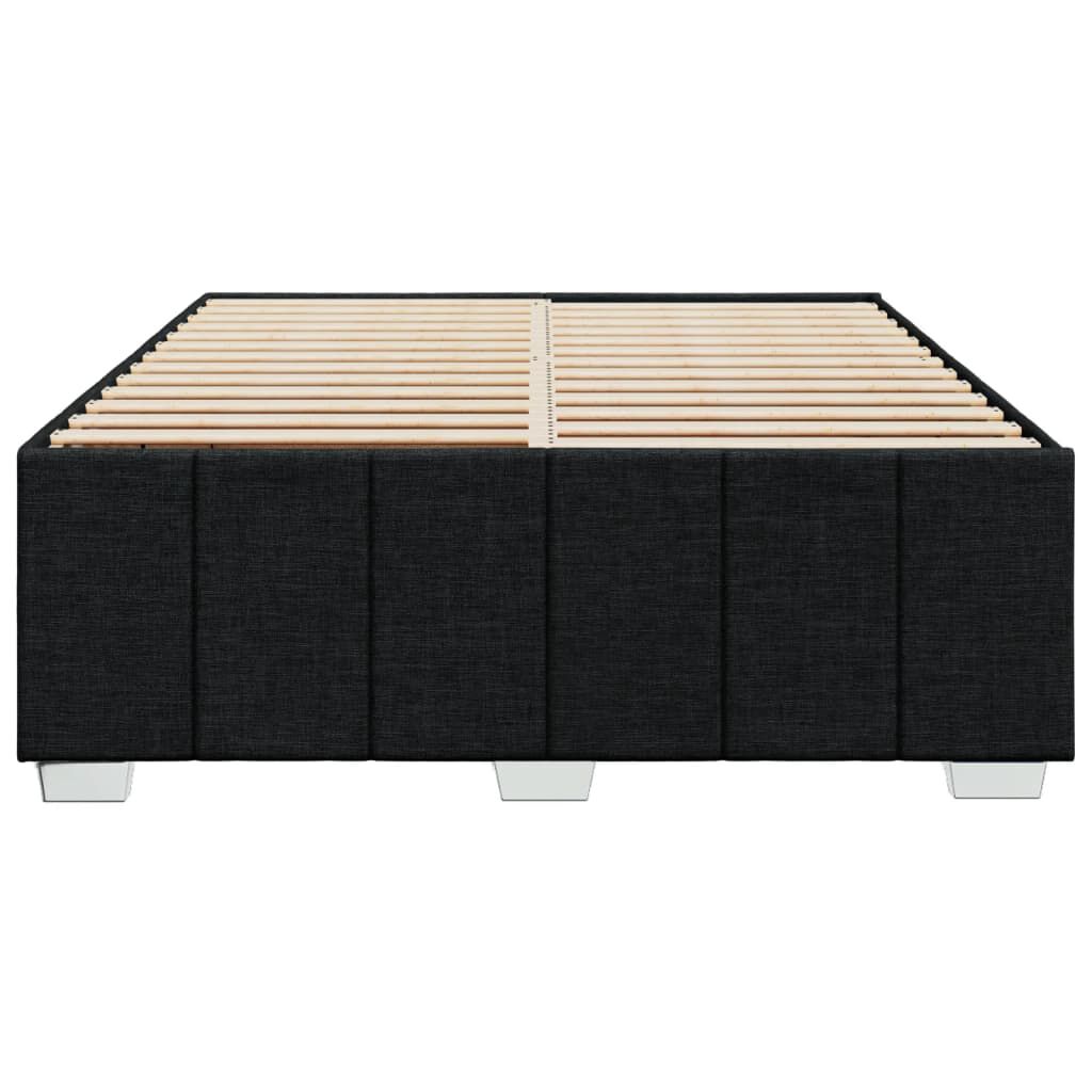 vidaXL Σκελετός Κρεβατιού Χωρίς Στρώμα Μαύρο 140x190 εκ. Υφασμάτινο
