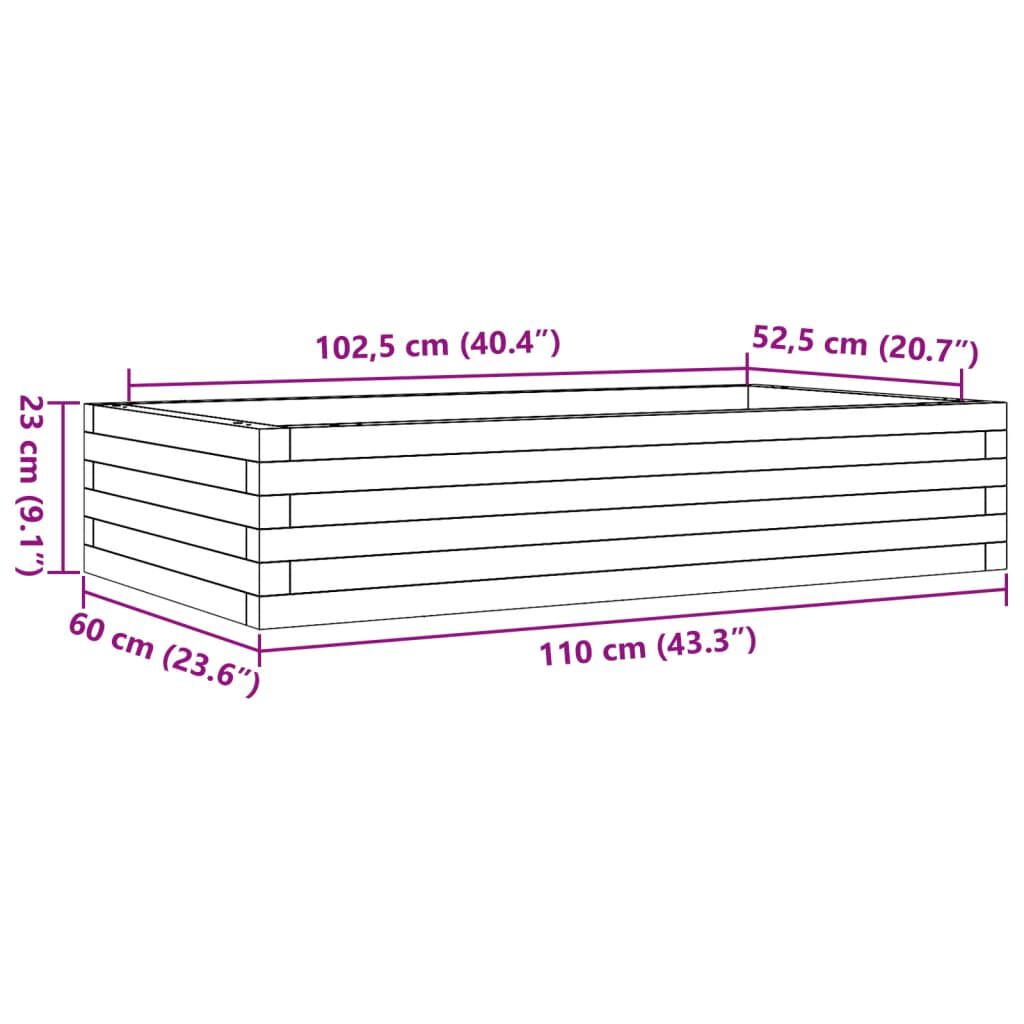 vidaXL Ζαρντινιέρα Κήπου 110x60x23 εκ. από Εμποτισμένο Ξύλο Πεύκου