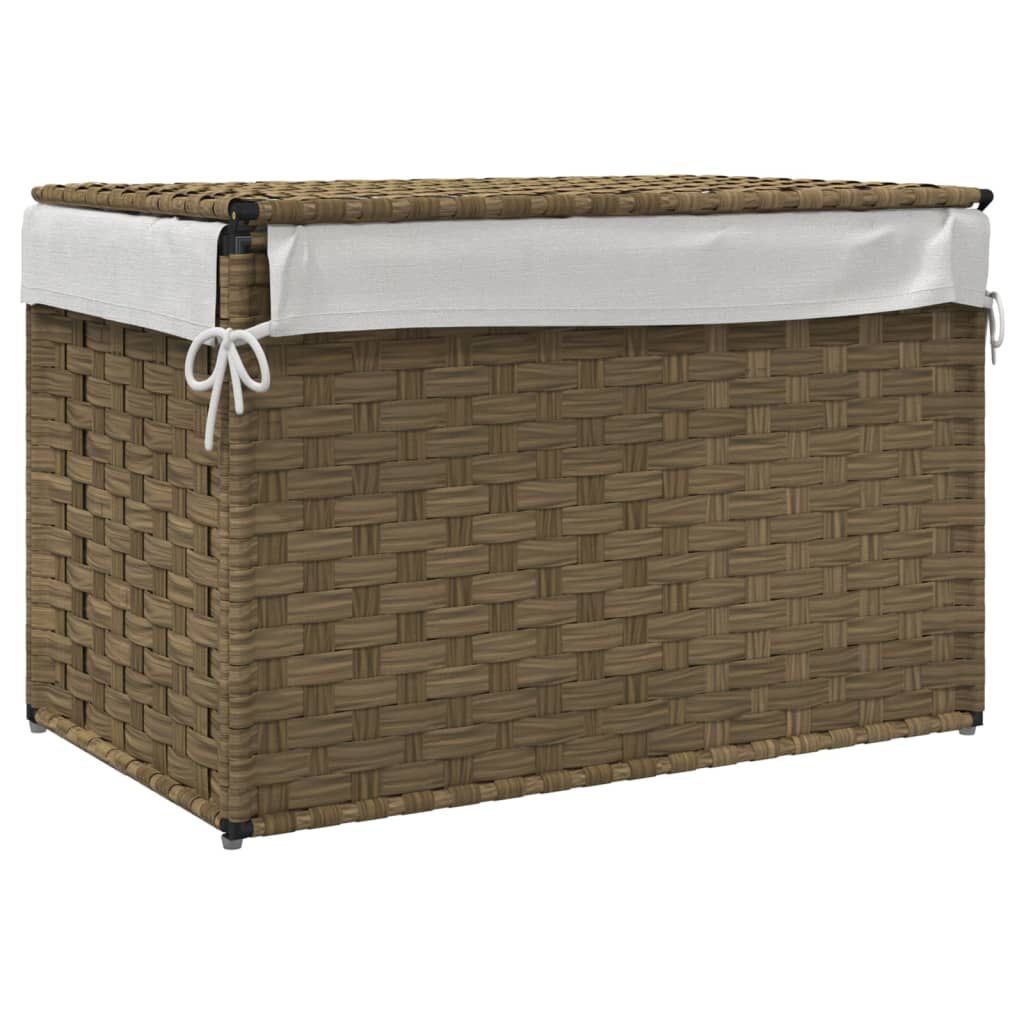 vidaXL Καλάθι Πλυντηρίου με Καπάκι 55,5 x 35 x 34 εκ. από Συνθ. Ρατάν