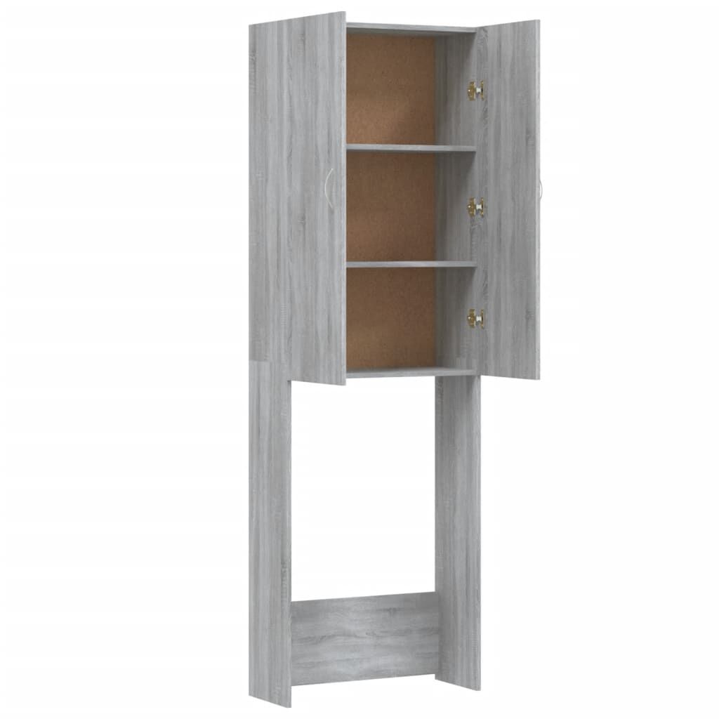vidaXL Ντουλάπι Πλυντηρίου Γκρι Sonoma 64 x 25,5 x 190 εκ.