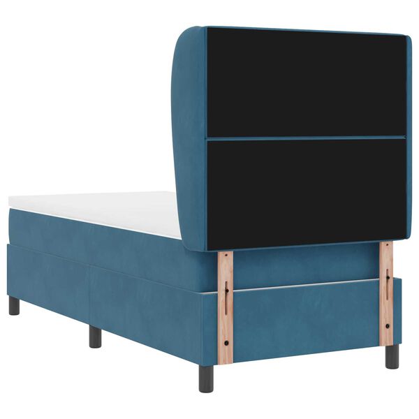 vidaXL Κρεβάτι με Στρώμα Dark Blue 90x190 cm Βελούδο