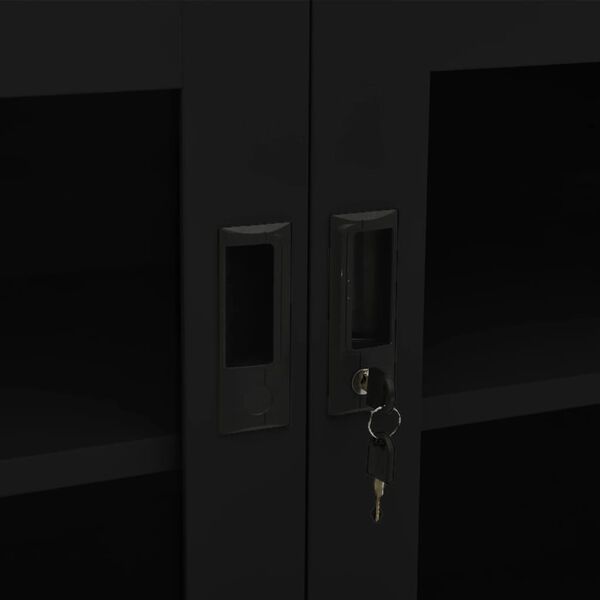 vidaXL Ντουλάπα Γραφείου 90 x 40 x 70 εκ. Μαύρη Ατσάλινη