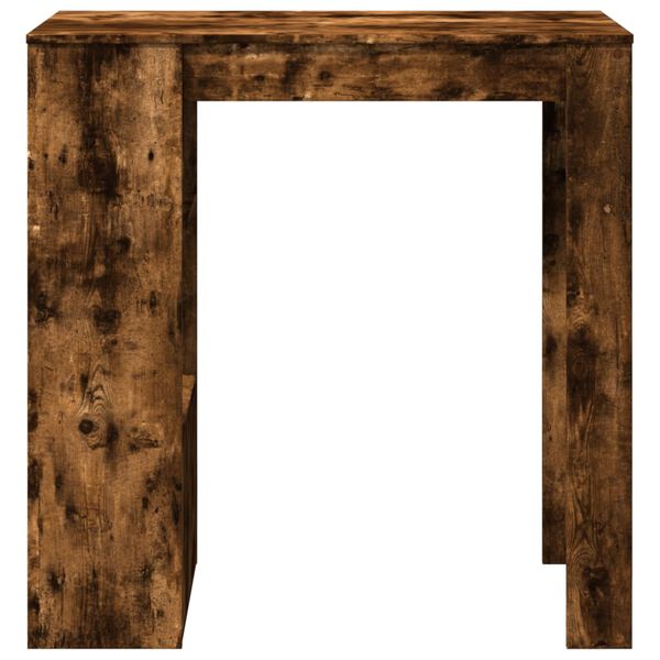 vidaXL Τραπέζι Μπαρ με Ράφια Καπνιστή Δρυς 102x50x103,5εκ Επεξ. Ξύλο