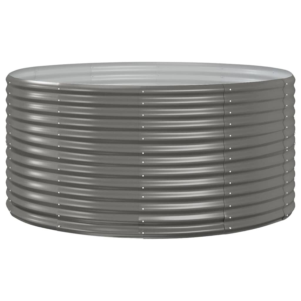 vidaXL Ζαρντινιέρα Γκρι 140x140x68 εκ. Ατσάλι με Ηλεκτρ. Βαφή Πούδρας