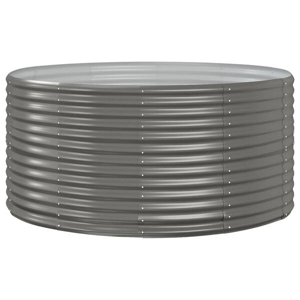 vidaXL Ζαρντινιέρα Γκρι 140x140x68 εκ. Ατσάλι με Ηλεκτρ. Βαφή Πούδρας