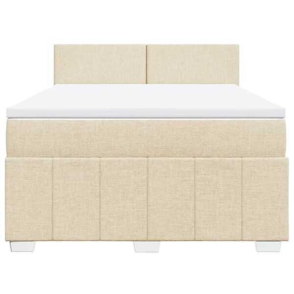 vidaXL &Kappa;&rho;&epsilon;&beta;ά&tau;&iota; Boxspring &mu;&epsilon; &Sigma;&tau;&rho;ώ&mu;&alpha; &Kappa;&rho;&epsilon;&mu; 140x200 &epsilon;&kappa;. &Upsilon;&phi;&alpha;&sigma;&mu;ά&tau;&iota;&nu;&omicron;