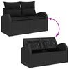 vidaXL Σετ Καναπέ Κήπου με μαξιλάρι 7 pcs Μαύρο Πολυ ράταν