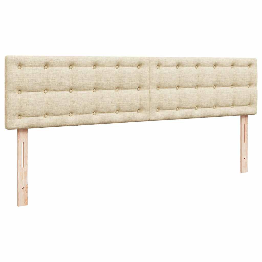 vidaXL Οθωμανικό κρεβάτι με στρώματα & LEDs Κρέμα 200x200cm ύφασμα