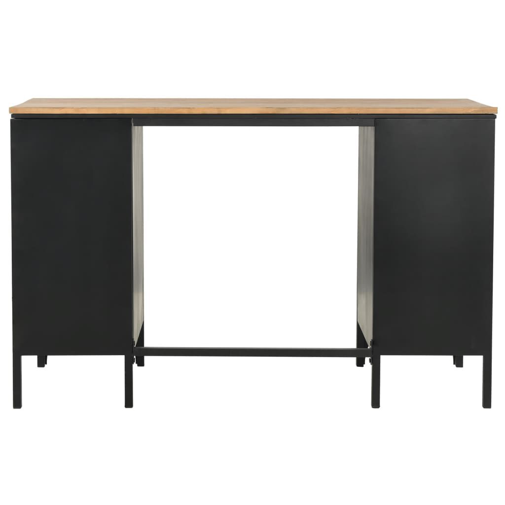 vidaXL Γραφείο με Ντουλάπια 120 x 50 x 76 εκ. Μασίφ Ξύλο Ελάτης/Ατσάλι