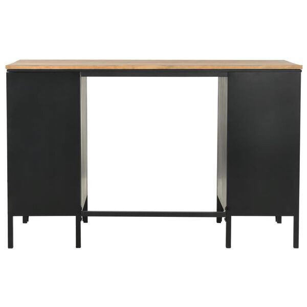 vidaXL Γραφείο με Ντουλάπια 120 x 50 x 76 εκ. Μασίφ Ξύλο Ελάτης/Ατσάλι