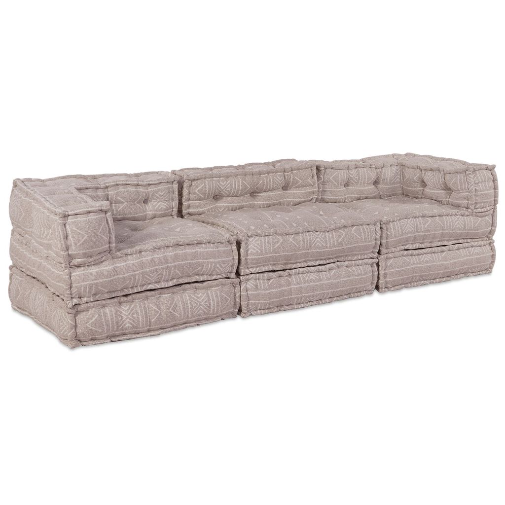 vidaXL Καναπές Pouffe 3-θέσιος Modular Αναστρέψιμος Λεοπάρ Κλωστοϋφαντουργίας