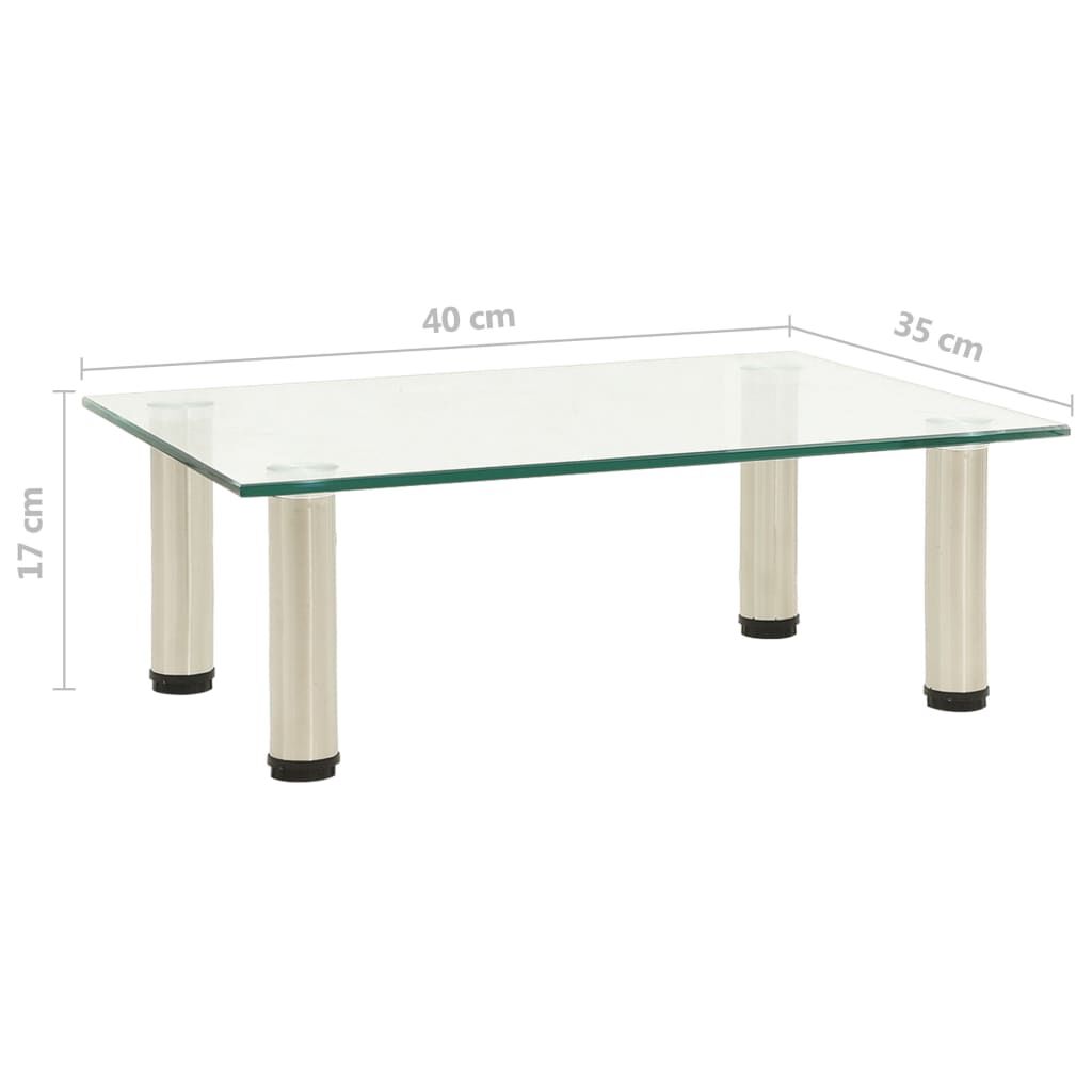 vidaXL Βάση Τηλεόρασης Διαφανές 40 x 35 x 17 εκ. από Ψημένο Γυαλί