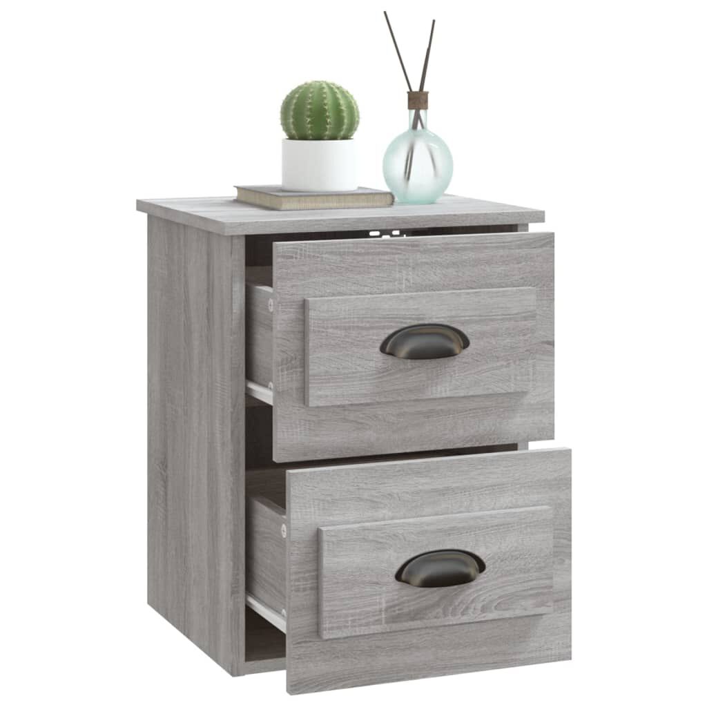 vidaXL Κομοδίνα Επιτοίχια 2 τεμ. Γκρι Sonoma 41,5x36x53 εκ.