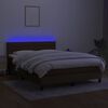 vidaXL &Kappa;&rho;&epsilon;&beta;ά&tau;&iota; Boxspring &mu;&epsilon; &Sigma;&tau;&rho;ώ&mu;&alpha; & LED &Sigma;&kappa;.&Kappa;&alpha;&phi;έ 140x190 &epsilon;&kappa; &Upsilon;&phi;&alpha;&sigma;&mu;ά&tau;&iota;&nu;&omicron;