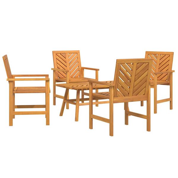 vidaXL Σετ Ξαπλώστρας Κήπου 3 pcs Καφέ Μασίφ ξύλο ακακίας