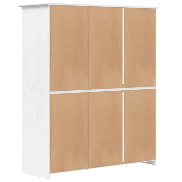 vidaXL Ντουλάπα BODO Λευκή 146x53,5x173 εκ. από Μασίφ Ξύλο Πεύκου