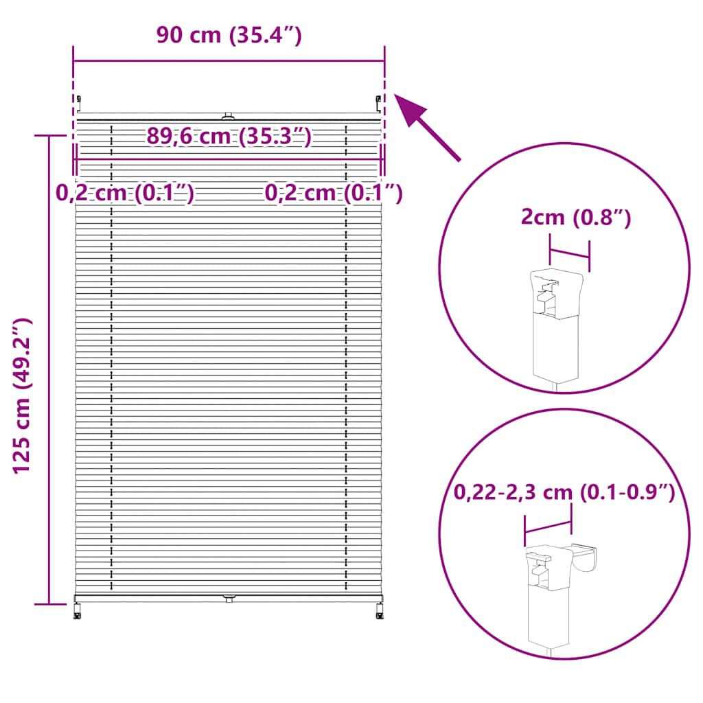 Σύστημα Σκίασης Πλισέ Κρεμ 90 x 125 εκ.