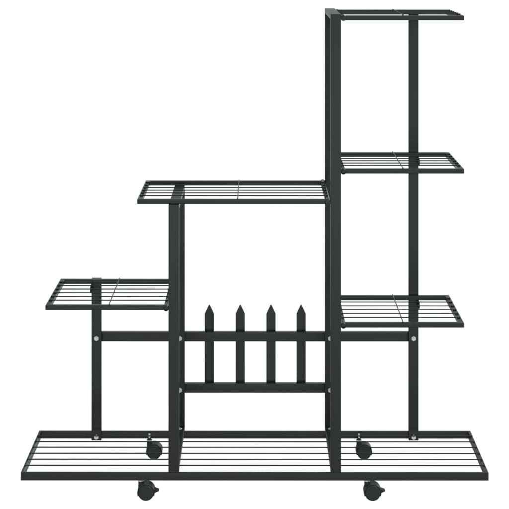 vidaXL Ανθοστήλη με Ρόδες Μαύρη 94,5 x 25 x 92,5 εκ. Μεταλλική