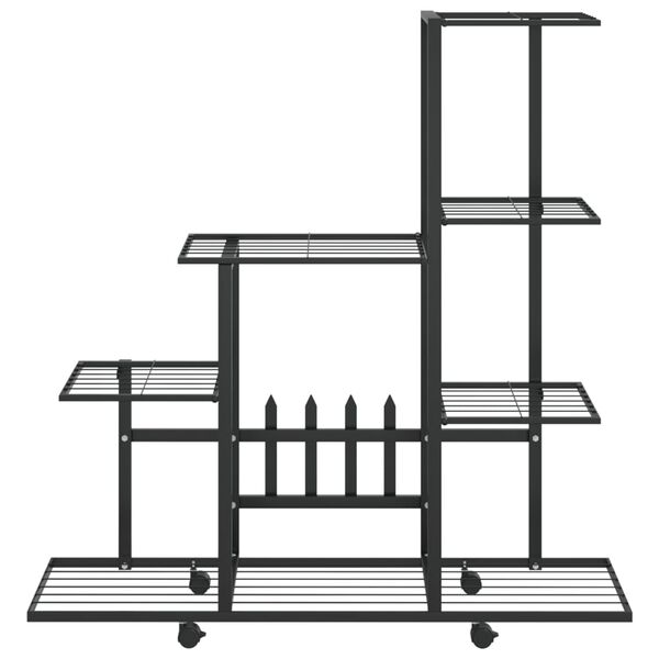 vidaXL Ανθοστήλη με Ρόδες Μαύρη 94,5 x 25 x 92,5 εκ. Μεταλλική