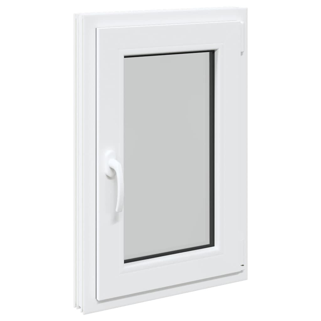 vidaXL Παράθυρο Υπογείου "RISOR" 50x75 εκ. Ανακλινόμενο & Περιστρεφόμενο DIN Δεξιό Λευκό