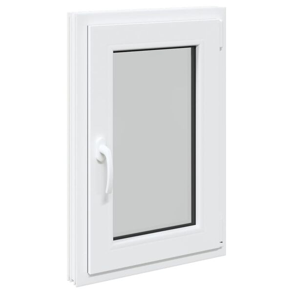 vidaXL Παράθυρο Υπογείου "RISOR" 50x75 εκ. Ανακλινόμενο & Περιστρεφόμενο DIN Δεξιό Λευκό