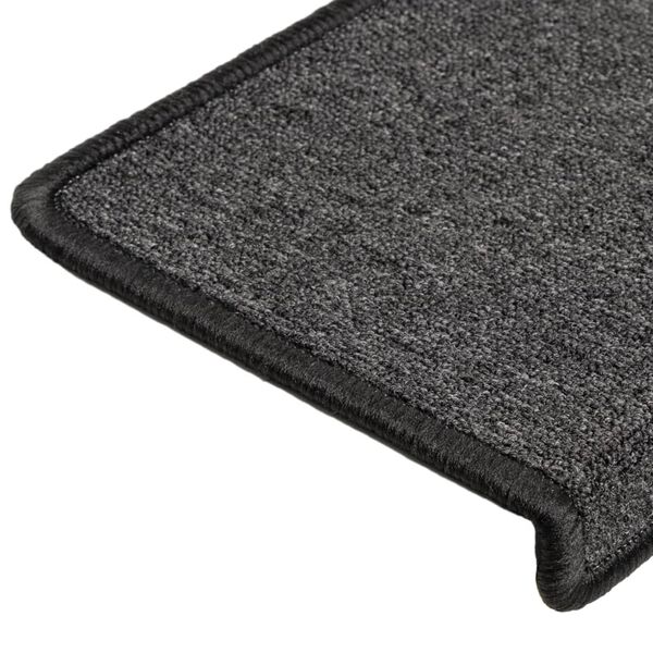 vidaXL Πατάκια Σκαλοπάτια 15 τεμ. Ανθρακί 65x21x4 εκ. με Ορθογώνια Άκρη