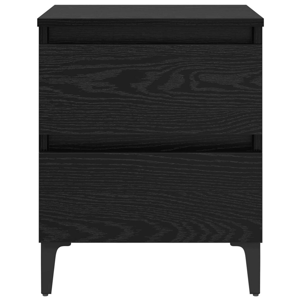 vidaXL Κομοδίνο 2 pcs Μαύρη δρυς 40 x 35 x 50 εκ. Επεξεργασμένο ξύλο