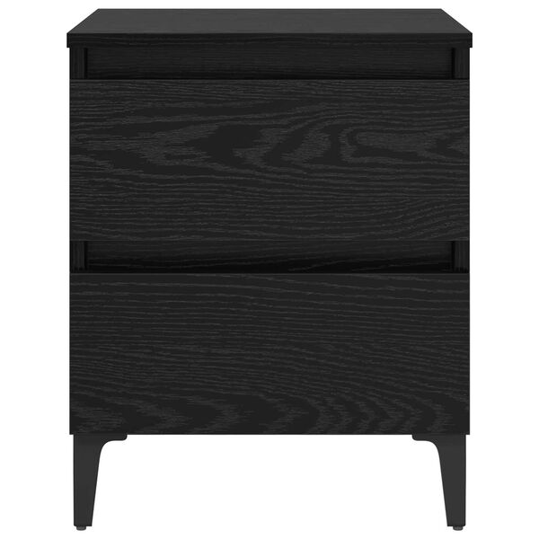 vidaXL Κομοδίνο 2 pcs Μαύρη δρυς 40 x 35 x 50 εκ. Επεξεργασμένο ξύλο