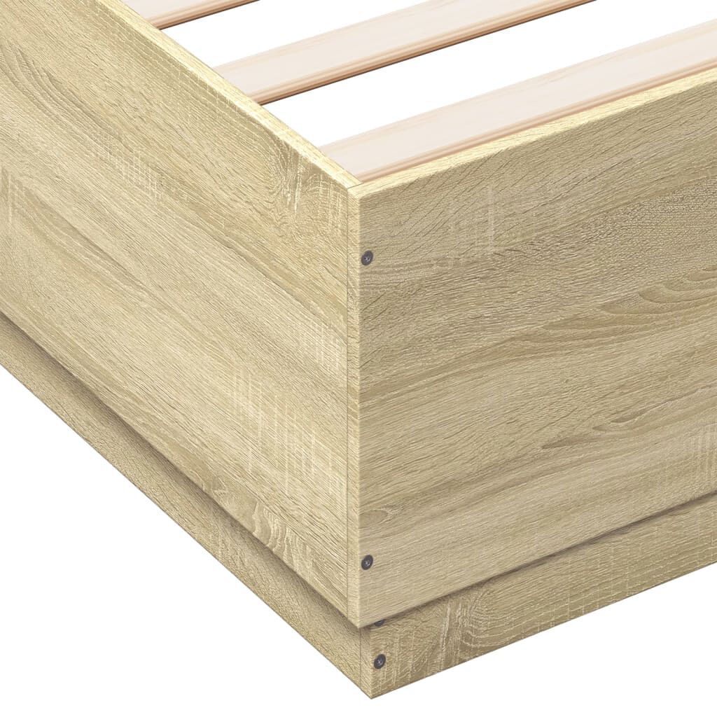 vidaXL Πλαίσιο Κρεβατιού με LED Sonoma Δρυς 180x200εκ. Επεξ. Ξύλο