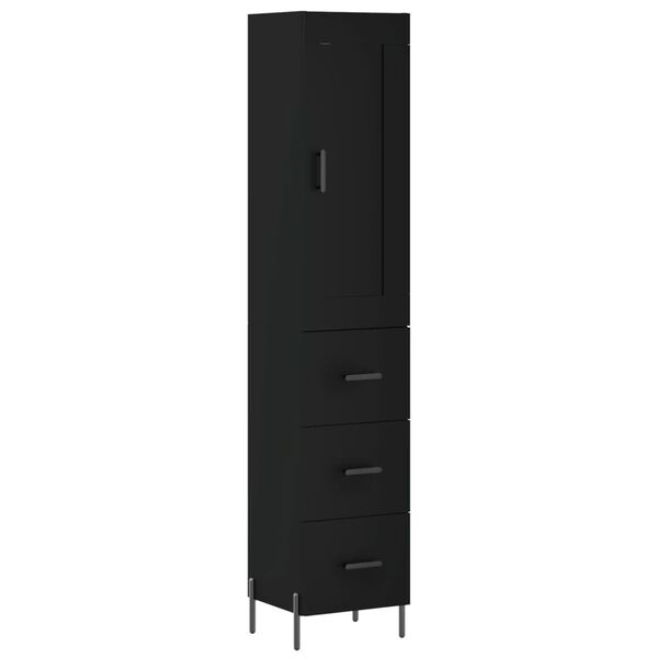 vidaXL Ντουλάπι Μαύρο 34,5 x 34 x 180 εκ. από Επεξεργασμένο Ξύλο