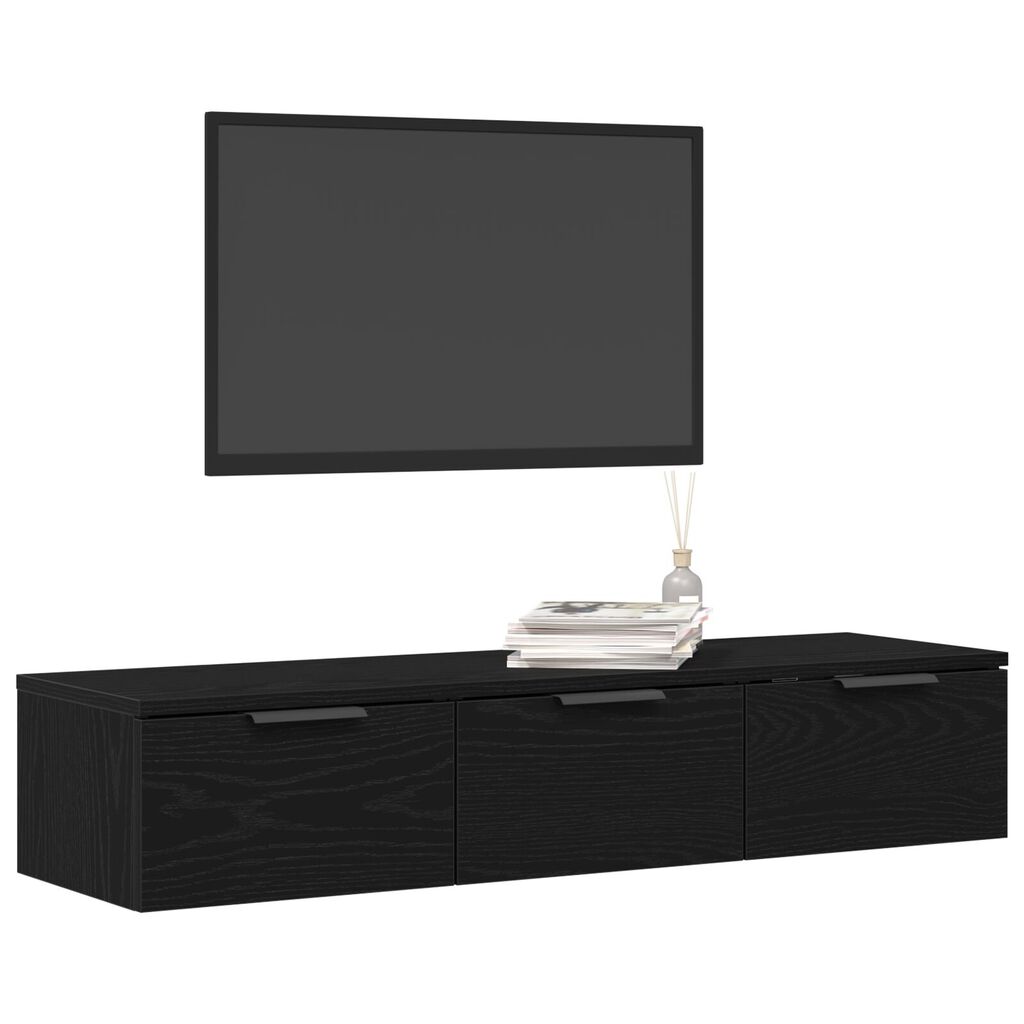 vidaXL Μαύρος Ξύλινος Τοίχος Ντουλάπι 102x30x20 εκ Κατασκευασμένο από Επεξεργασμένο Ξύλο