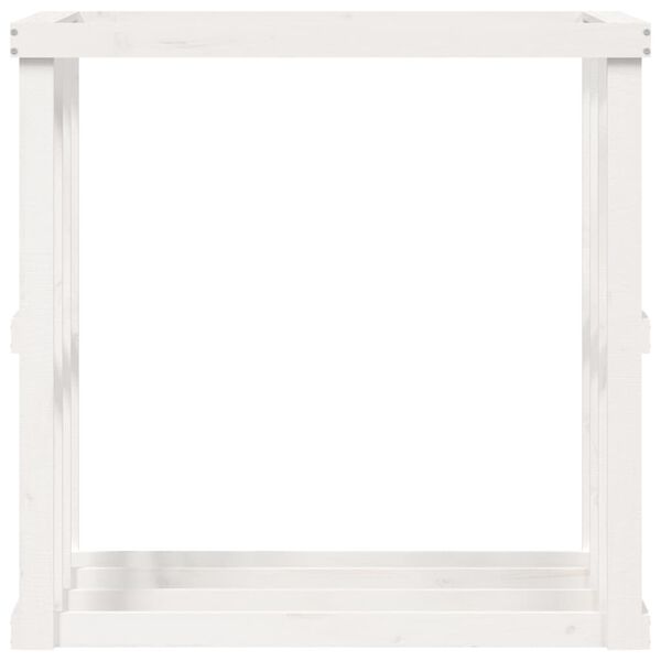 vidaXL Ξυλοθήκη Εξ. Χώρου Λευκή 108x52x106 εκ. από Μασίφ Ξύλο Πεύκου
