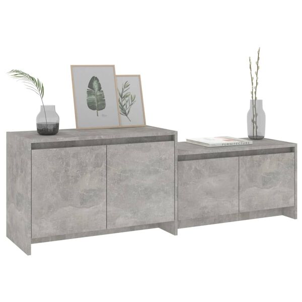 vidaXL Έπιπλο Τηλεόρασης Γκρι Σκυρ. 146,5x35x50 εκ. Επεξ. Ξύλο