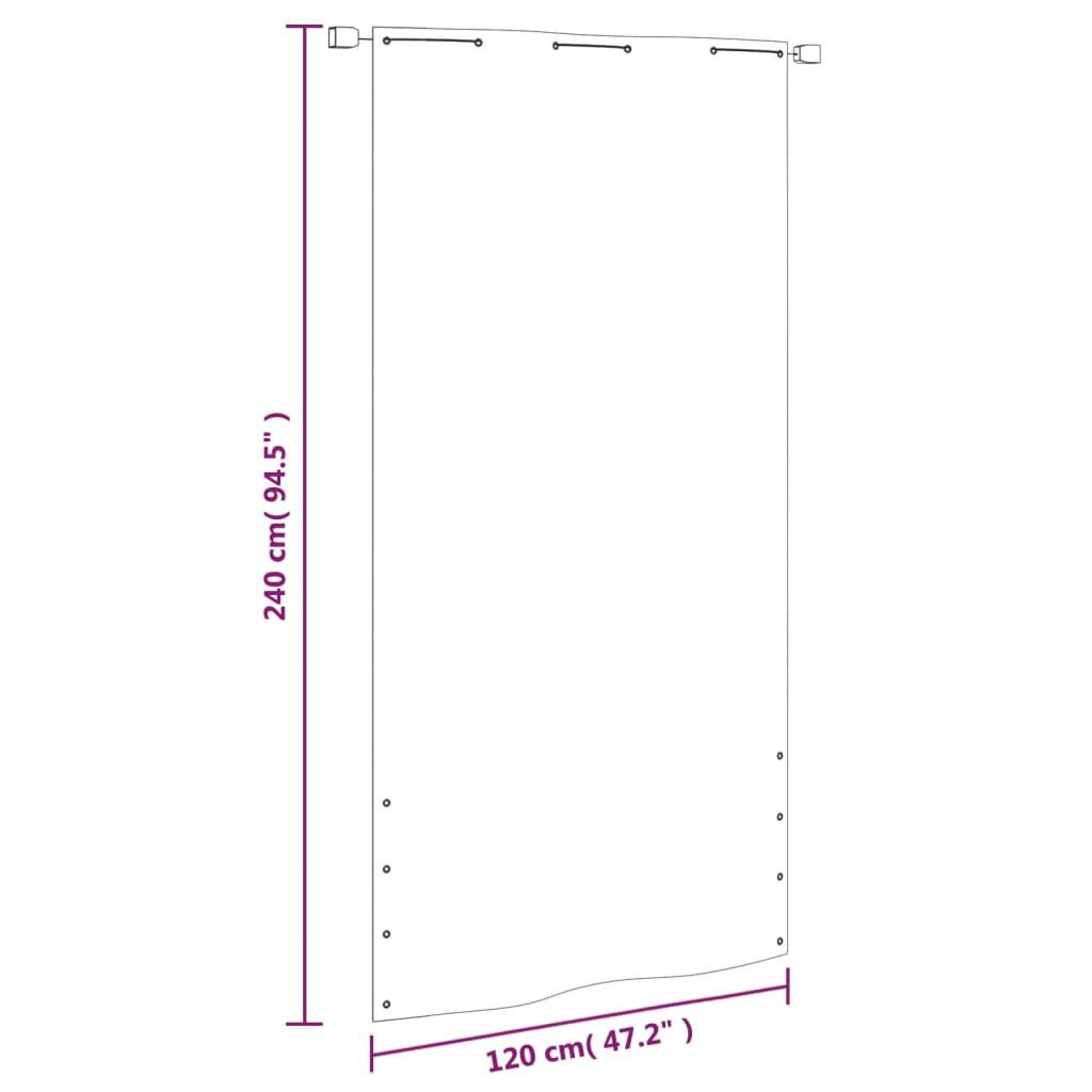 vidaXL Διαχωριστικό Βεράντας Λευκό 120 x 240 εκ. Ύφασμα Oxford