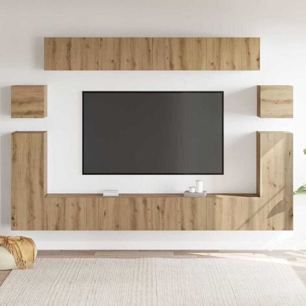 vidaXL Σετ επίπλου τηλεόρασης 8 pcs artisan δρυς Μέγεθος: Μεσαίο