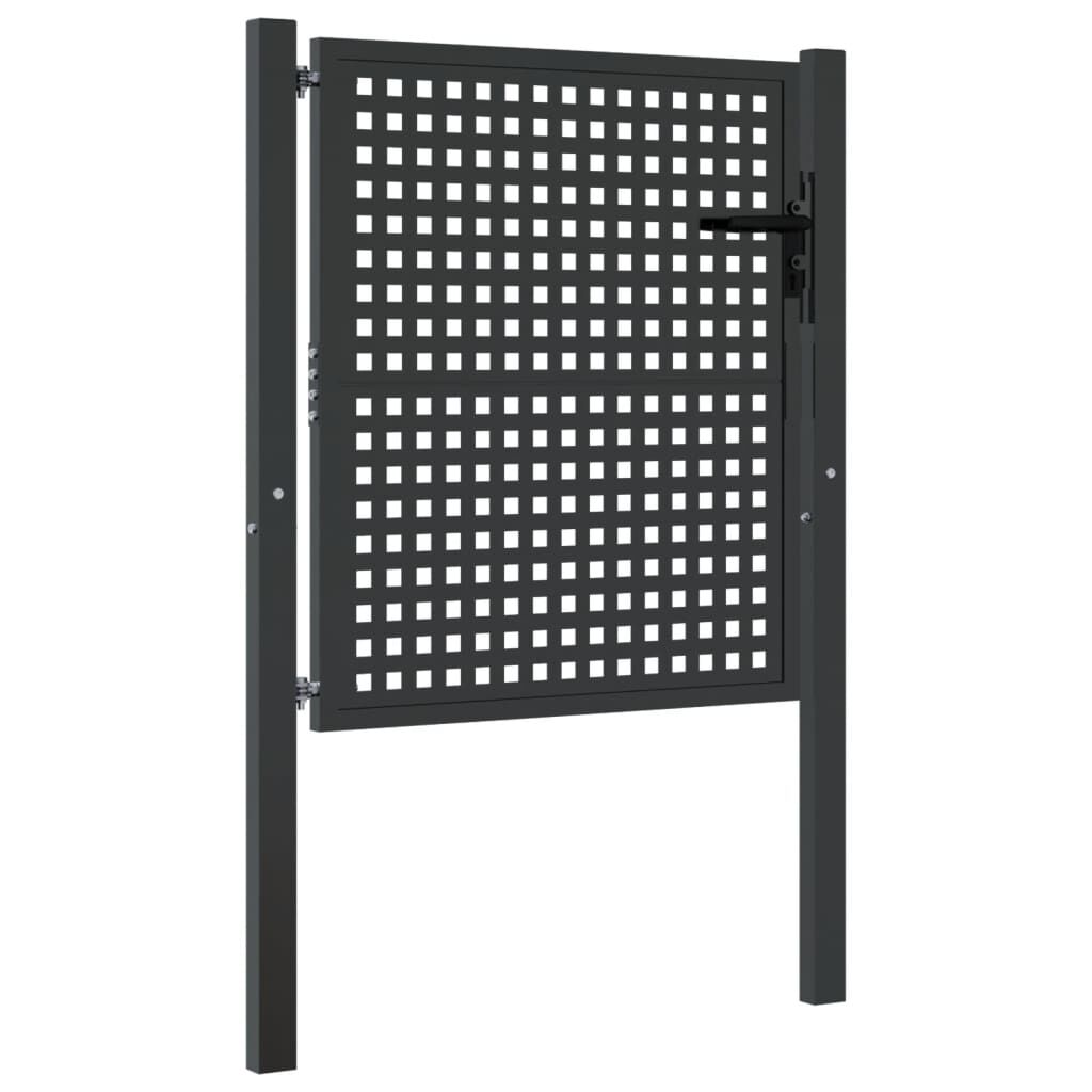 vidaXL Πύλη Κήπου Ανθρακί 105 x 150 εκ. Ατσάλινη