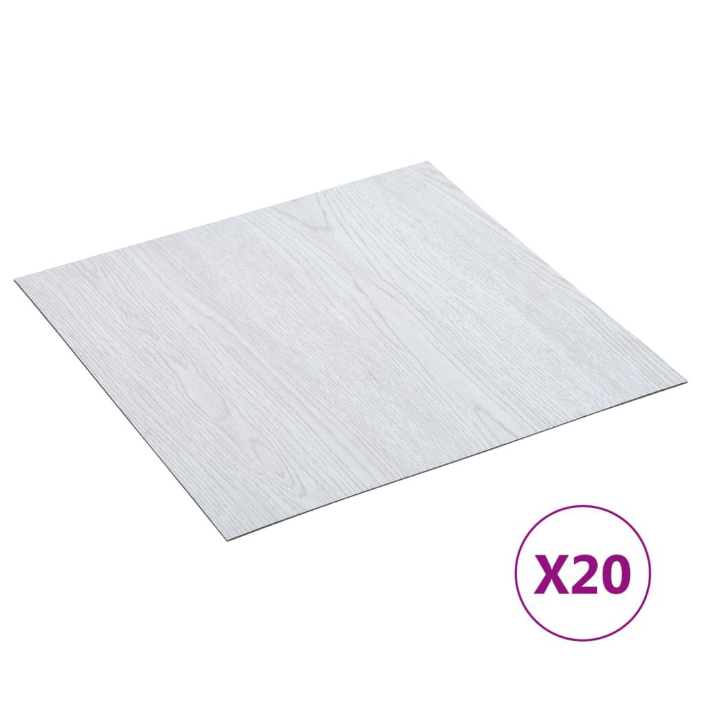 vidaXL Δάπεδο Αυτοκόλλητο Λευκό 20 τεμ. 1,86 μ² από PVC