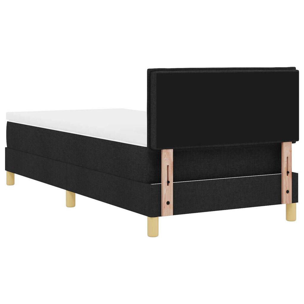 vidaXL Κρεβάτι Box Spring με Στρώμα Μαύρο 80x200 εκ Ύφασμα