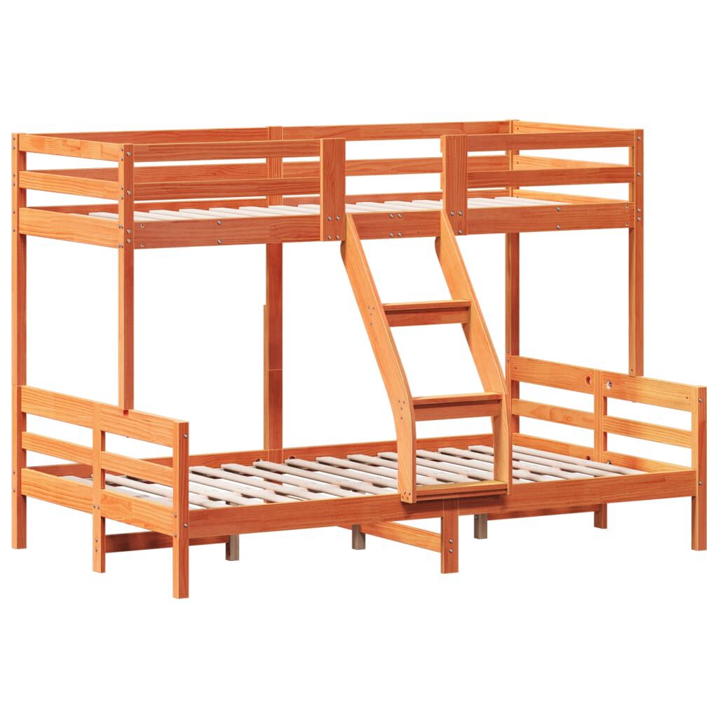 vidaXL Κουκέτα 80x200/120x200 εκ. Καφέ Κεριού από Μασίφ Ξύλο Πεύκου