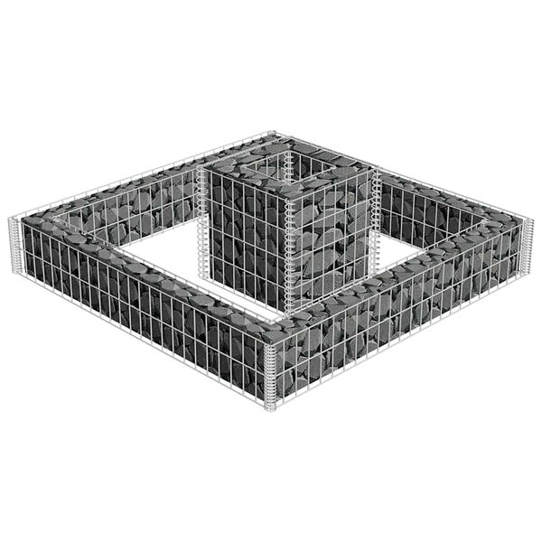 vidaXL Συρματοκιβώτιο Γλάστρα 120 x 120 x 20 εκ. Γαλβανισμένος Χάλυβας