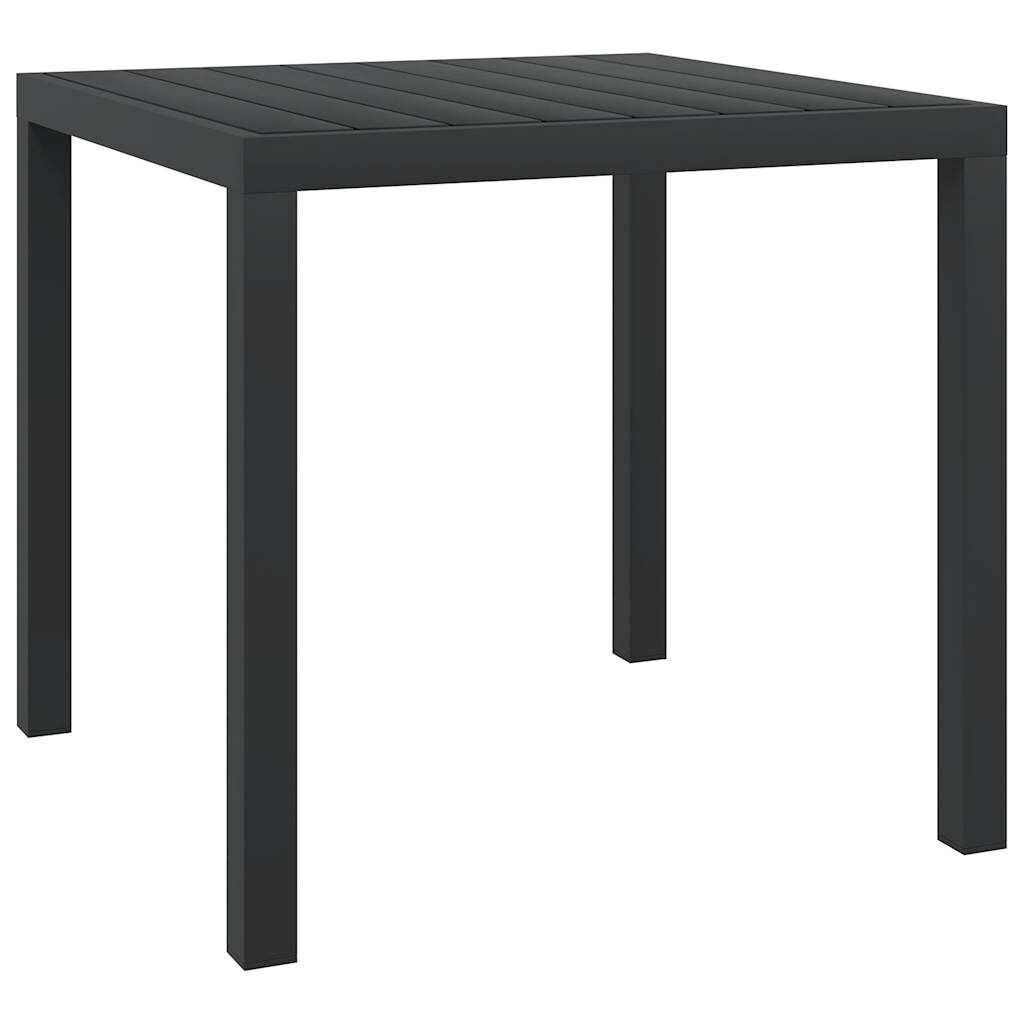 vidaXL Τραπέζι Κήπου Μαύρο 80 x 80 x 74 εκ. από Αλουμίνιο / WPC