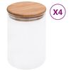 vidaXL Βάζα 4 τεμ. 800 ml Γυάλινα με Καπάκι από Μπαμπού