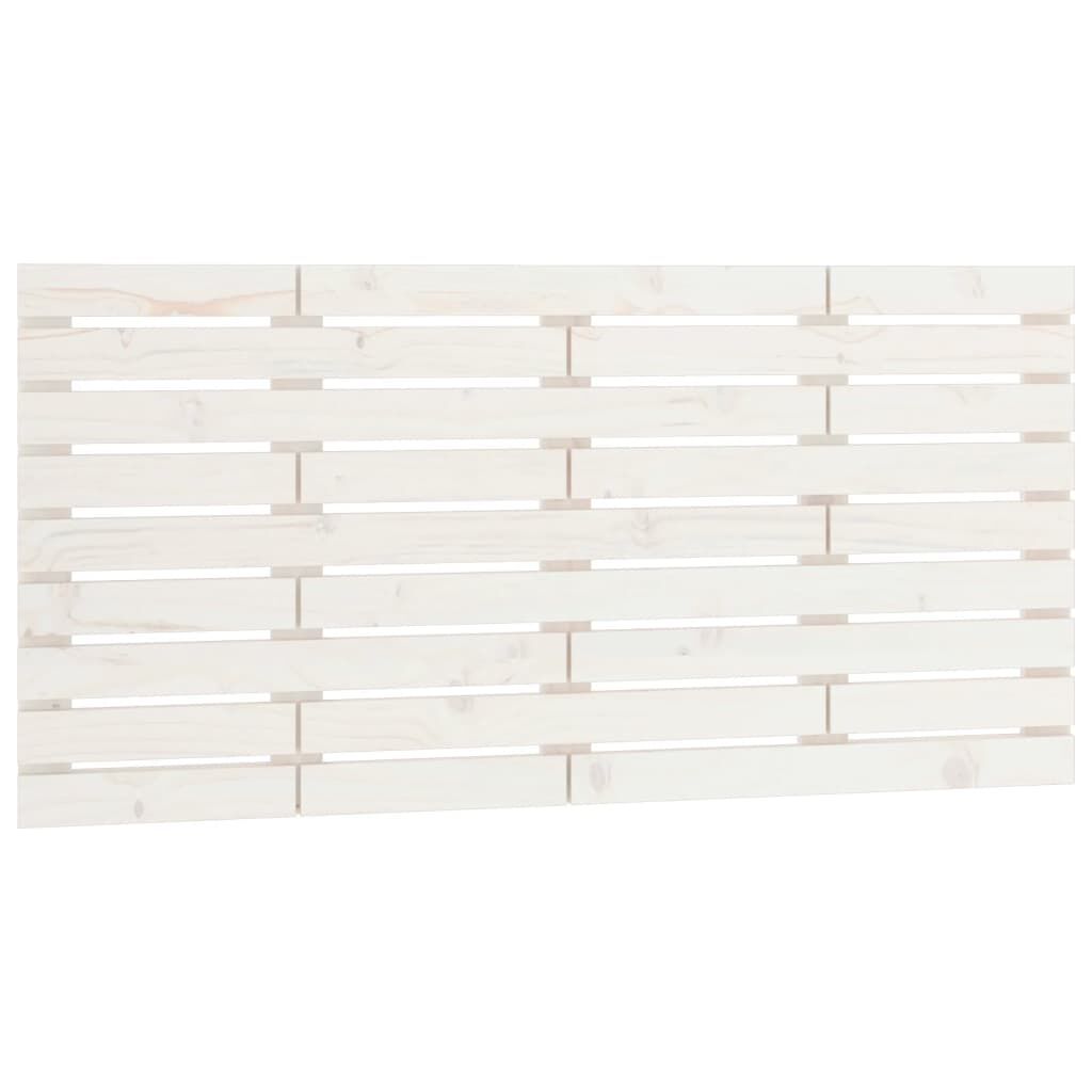 vidaXL Κεφαλάρι Τοίχου Λευκό 141x3x63 εκ. από Μασίφ Ξύλο Πεύκου