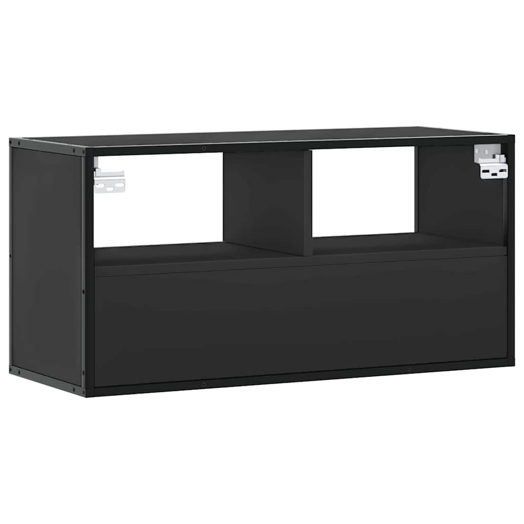 vidaXL Έπιπλο Τηλεόρασης Μαύρο 80x31x39,5 εκ. Επεξεργ. Ξύλο / Μέταλλο
