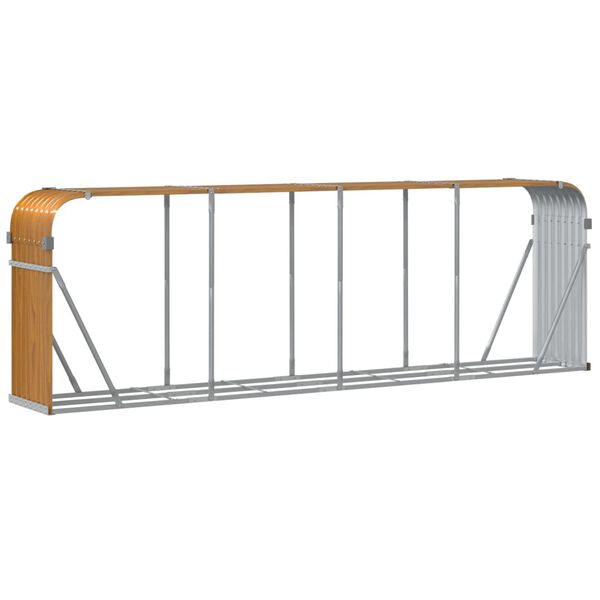 vidaXL Ξυλοθήκη Αν. Καφέ 300x45x100 εκ. από Γαλβανισμένο Ατσάλι