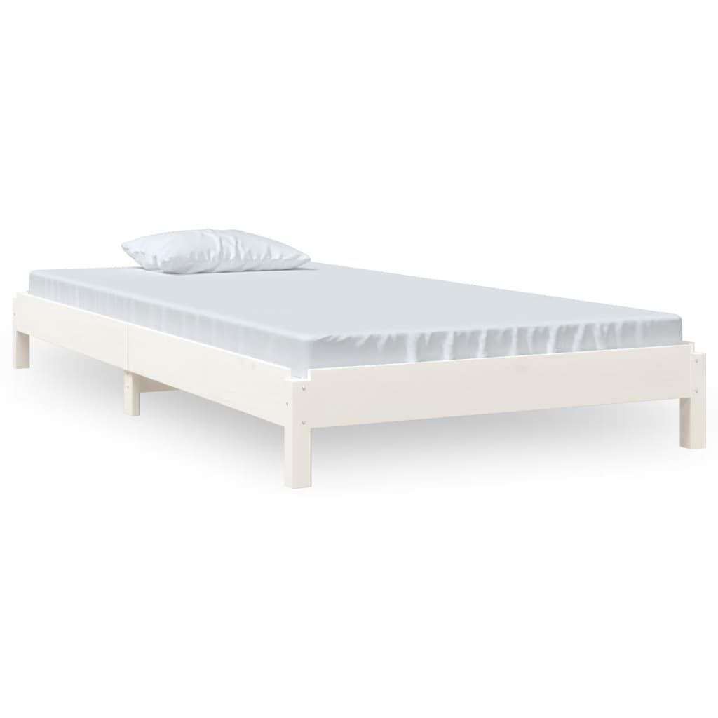 vidaXL Κρεβάτι Στοιβαζόμενο Λευκός 90x190 εκ. από Μασίφ Ξύλο Πεύκου